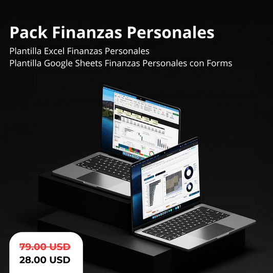 Pack Finanzas Personales: Excel + Google Sheets con Forms