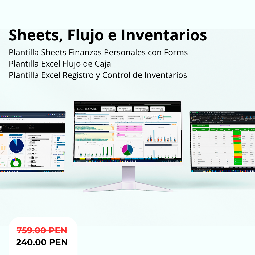 Sheets, Flujo de Caja e Inventarios